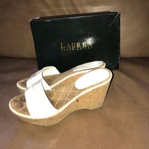 ****Only $10**** Ralph Lauren white patent wedges